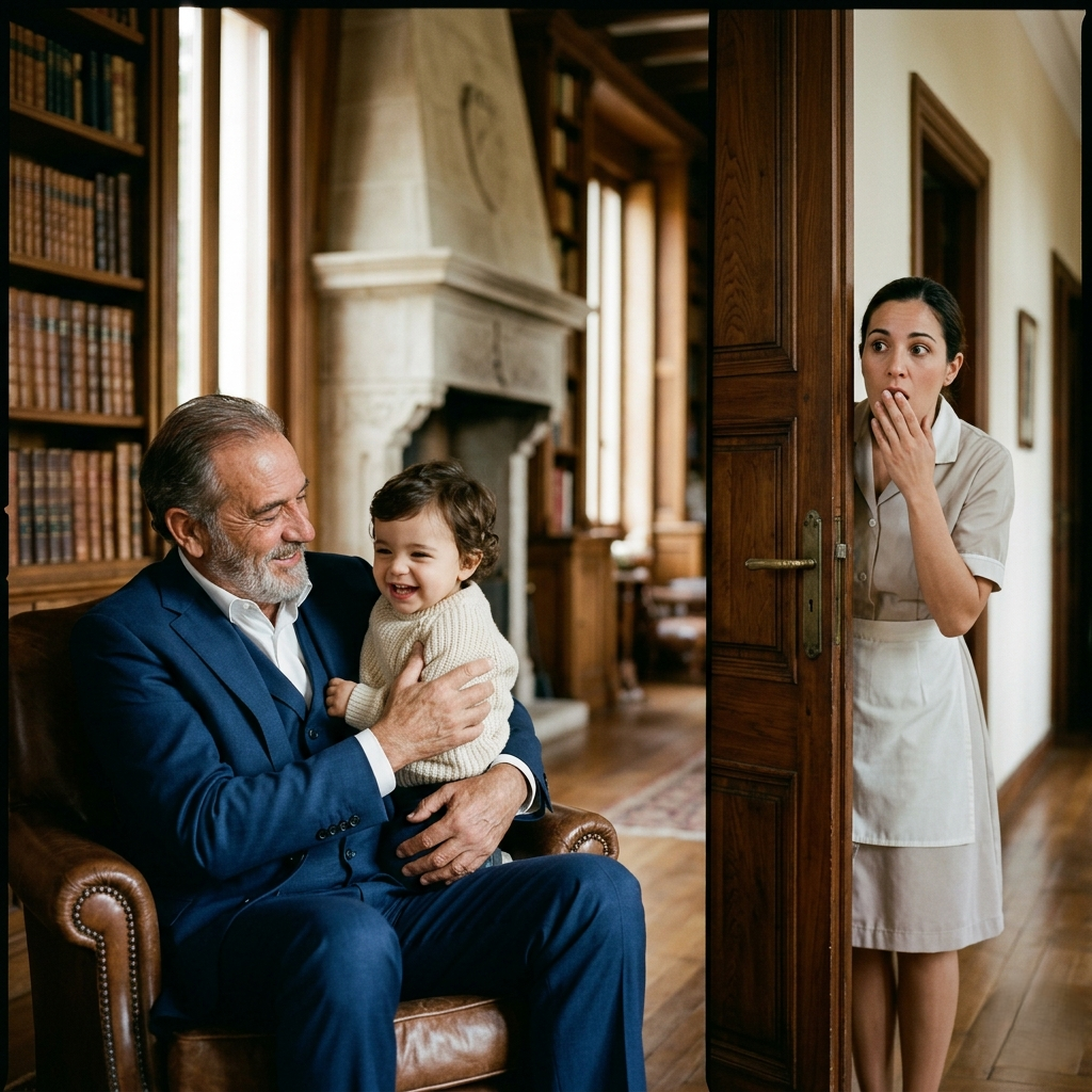 La hija de la empleada no dejaba de llorar… hasta que el millonario la tomó en brazos. Y lo que vio hizo temblar su mundo