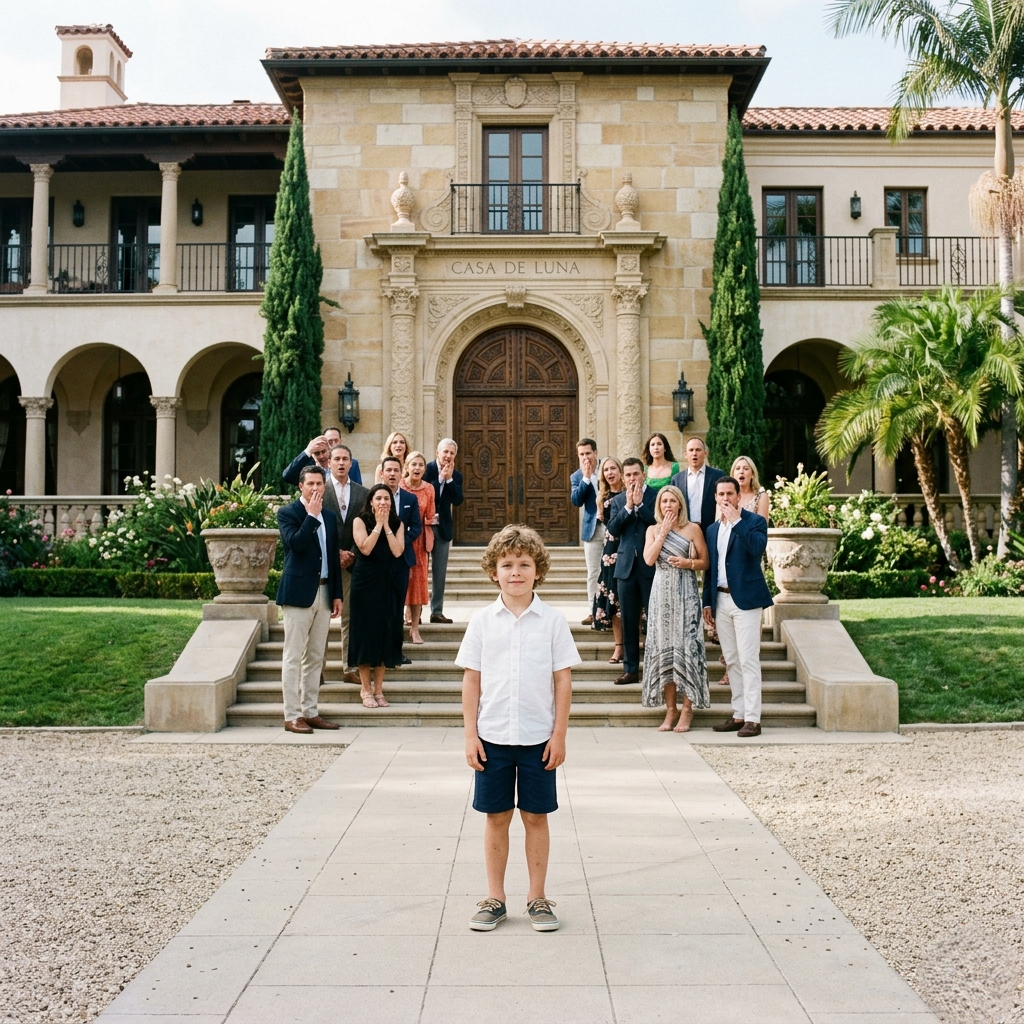 Nadie estaba preparado para el niño que apareció una mañana frente a la mansión… con una mochila vieja, una carta arrugada y una sola frase capaz de destruir a toda la familia: ‘Vine a buscar a mi papá. 💗❤️‍🔥