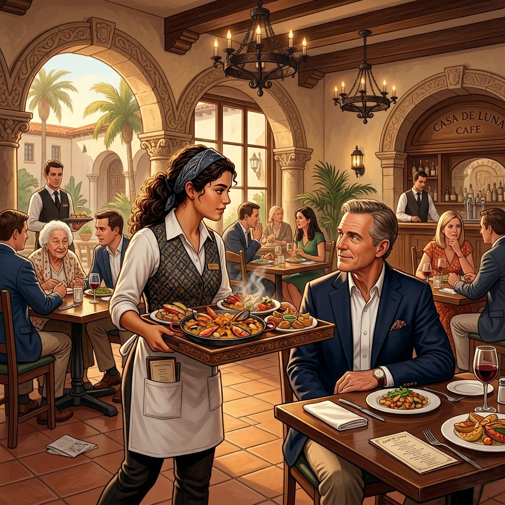 Llevaba bandejas para sobrevivir… sin imaginar que una sola verdad estaba a punto de arrancarla de la cafetería y lanzarla al centro de un imperio que llevaba años buscándola en silencio. 😲🤯