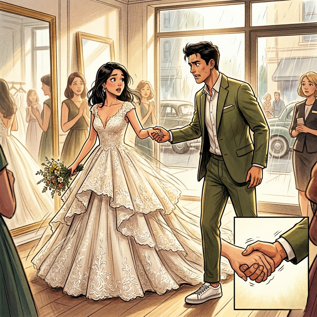 Mientras me probaba el vestido de novia, mi prometido me llamó para exigir que me hiciera una prueba de ETS.