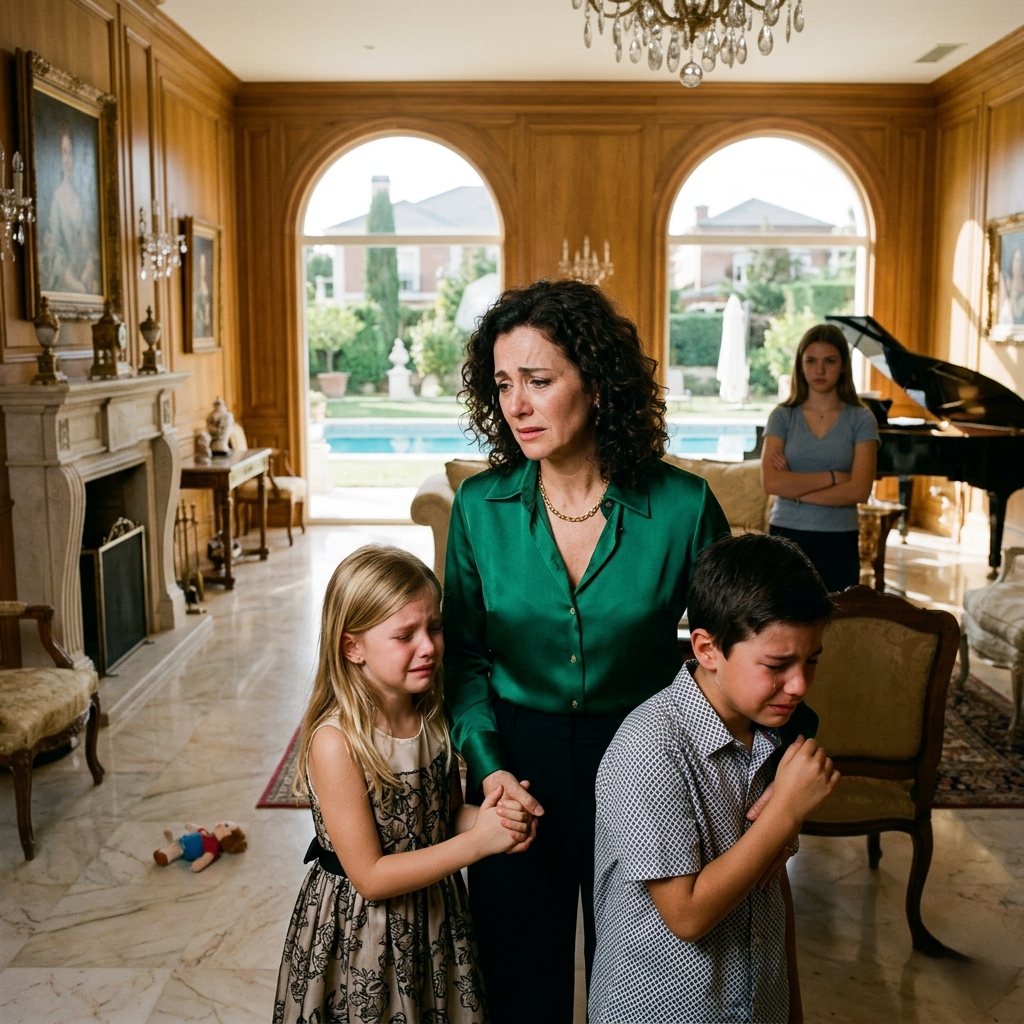 Todos creían que la madrastra quería destruir a los hijos de su esposo… pero nadie imaginaba que cada regla cruel, cada silencio y cada castigo escondían una guerra silenciosa para salvarles la vida. 😱💔